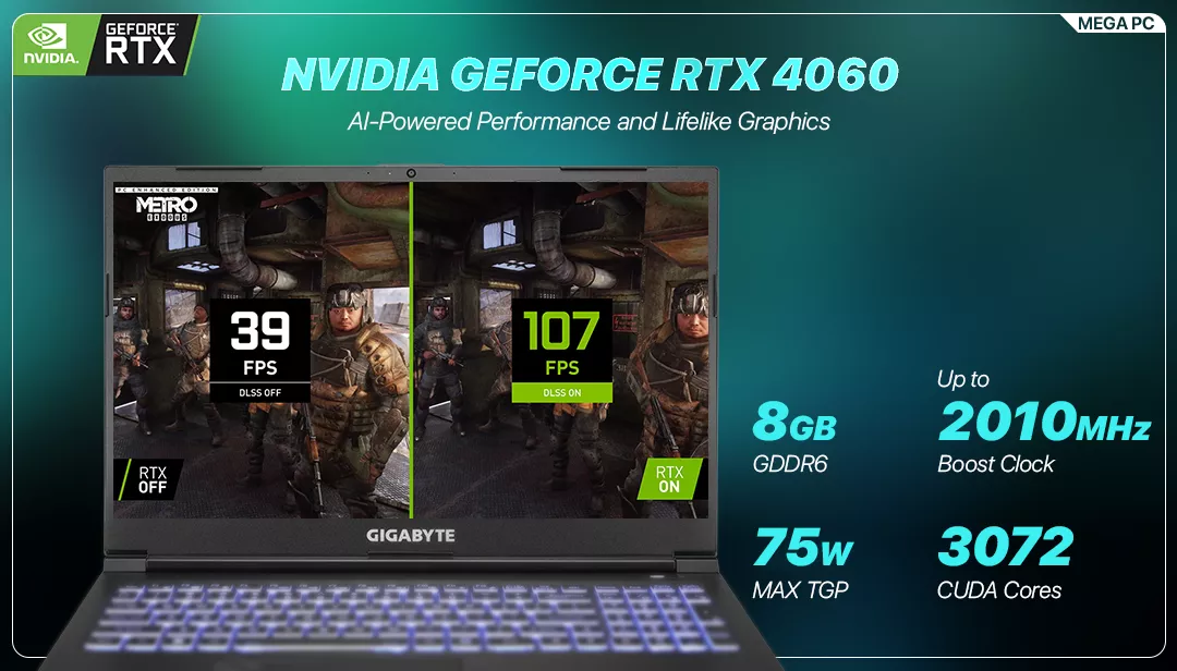 pc portable fps rtx on  fps rtx off DLSS