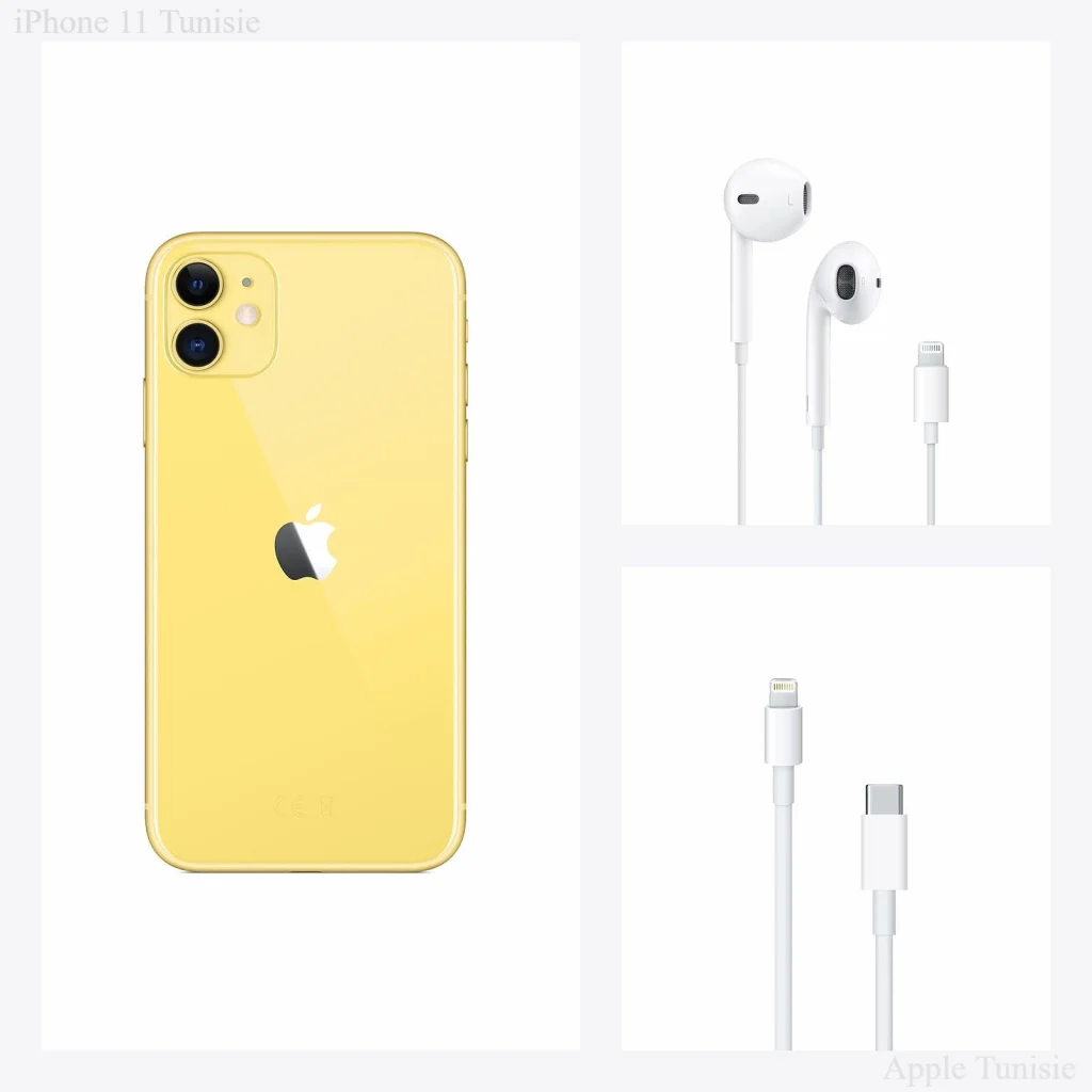 iphone 11 jaune avec kit
