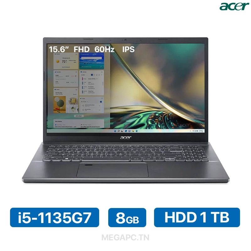 Acer Aspire 5 Ordinateur portable | A515-57 | Gris | AZERTY