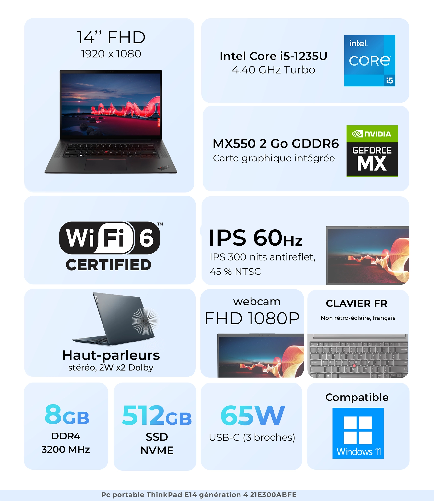 fiche technique pc portable Lenovo ThinkPad E14 Gen 4 