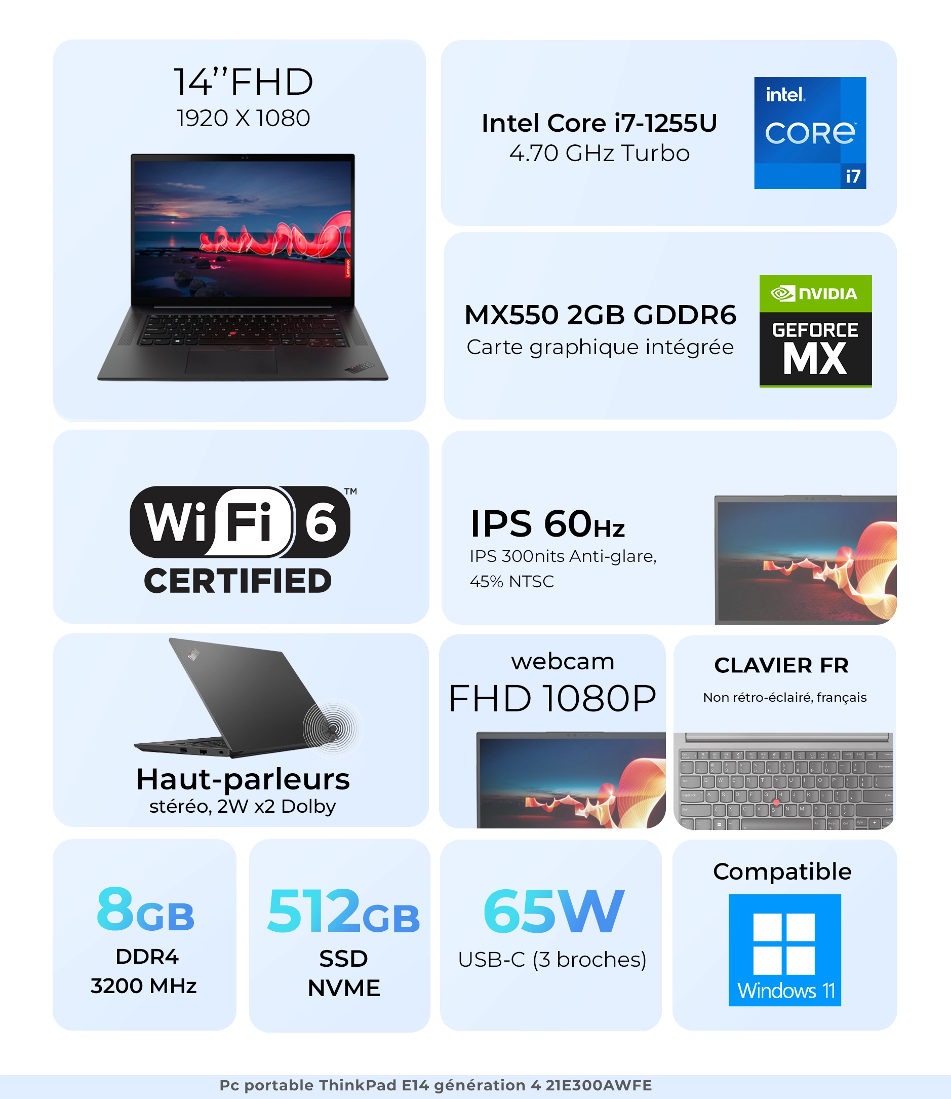fiche technique pc portable Lenovo ThinkPad E14 Gen 4